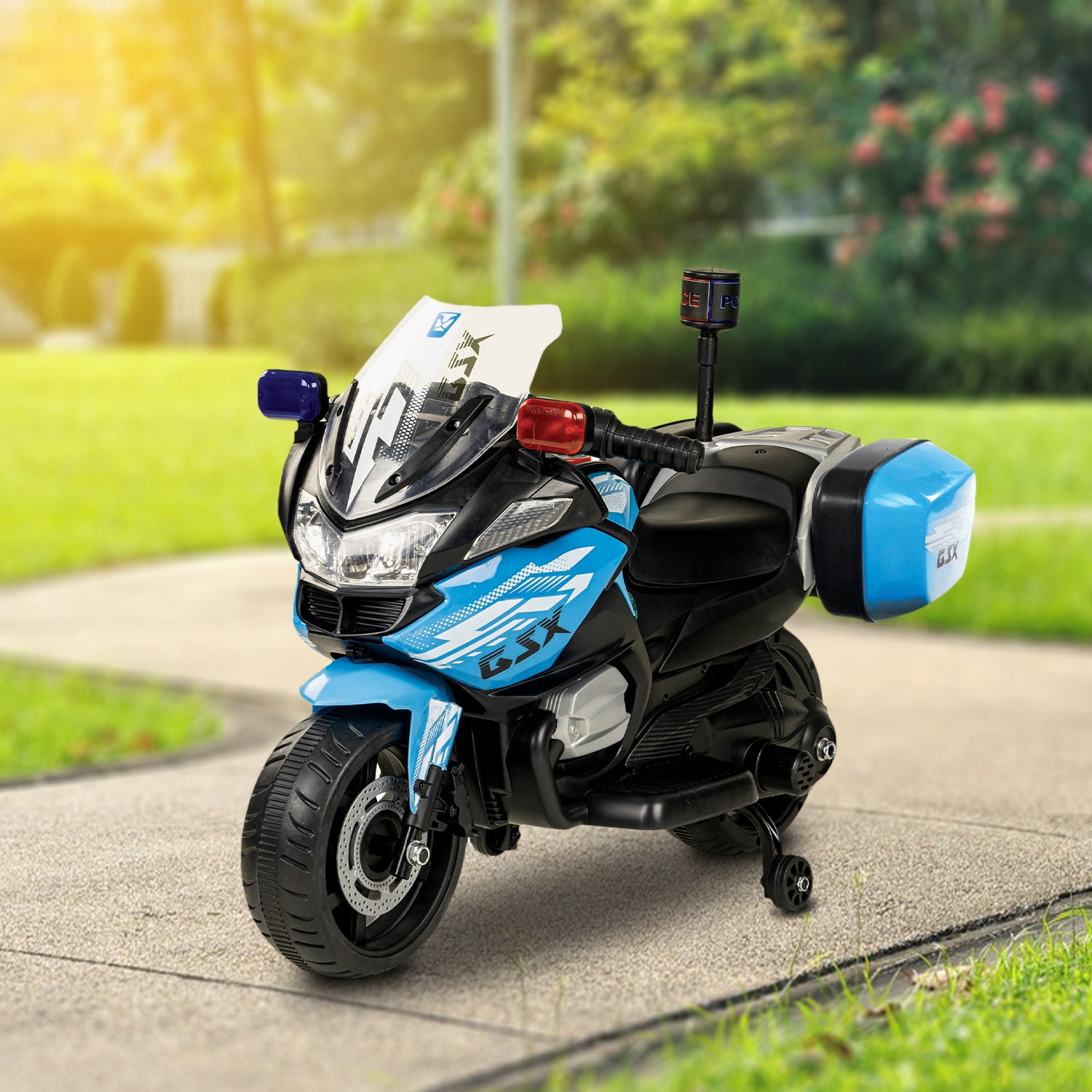 Leotoon GSX 2W Kids Bike | 6V/5AH Battery | 6V/16000 RPM Motor | Foot Accelerator | USB/MP3 Interface | Educational Rhymes | LED Light | English Music | BIS Certified | (Blue) (3-5 Years)