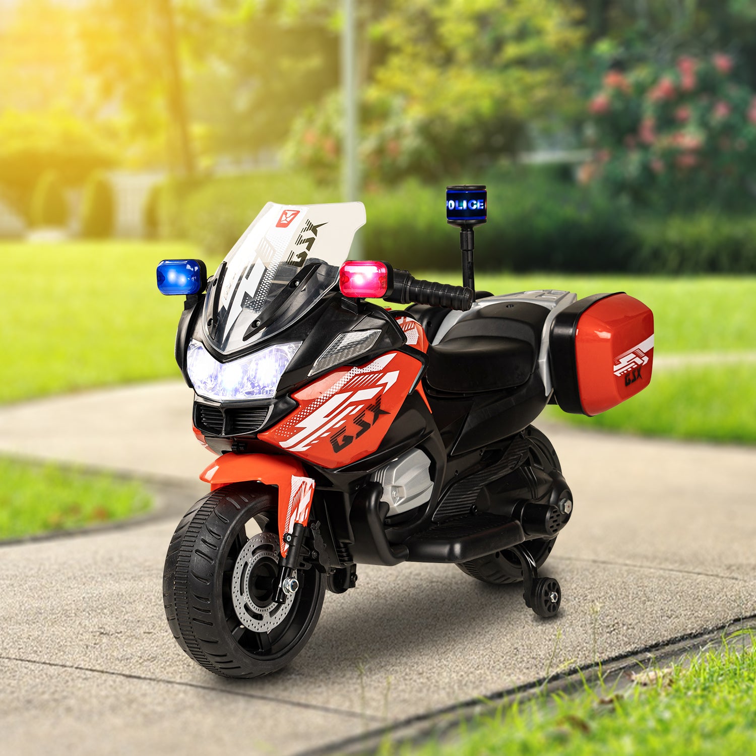 Leotoon GSX 2W Kids Bike | 6V/5AH Battery | 6V/16000 RPM Motor | Foot Accelerator | USB/MP3 Interface | Educational Rhymes | LED Light | English Music | BIS Certified | (Red) (3-5 Years)