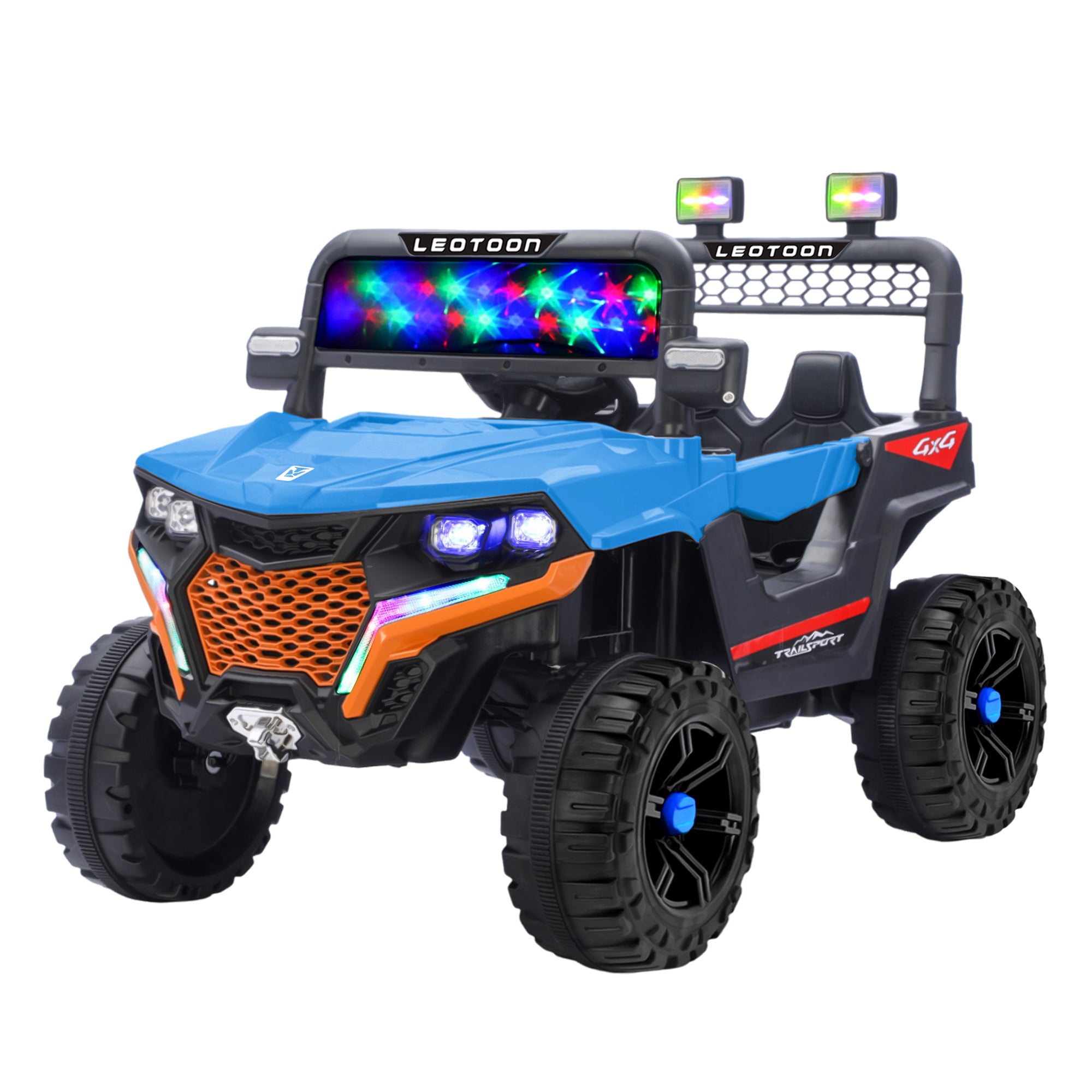 Leotoon Phantom Blaze SUV | 2B 6V/5AH | 2M 12V/15000 RPM | 2.4 GHz Remote | USB/MP3 | LED Windshield | Rocking Function | Dual Tone Lights | Bluetooth | BIS Certified | (Metallic Blue) (3-8 Years)