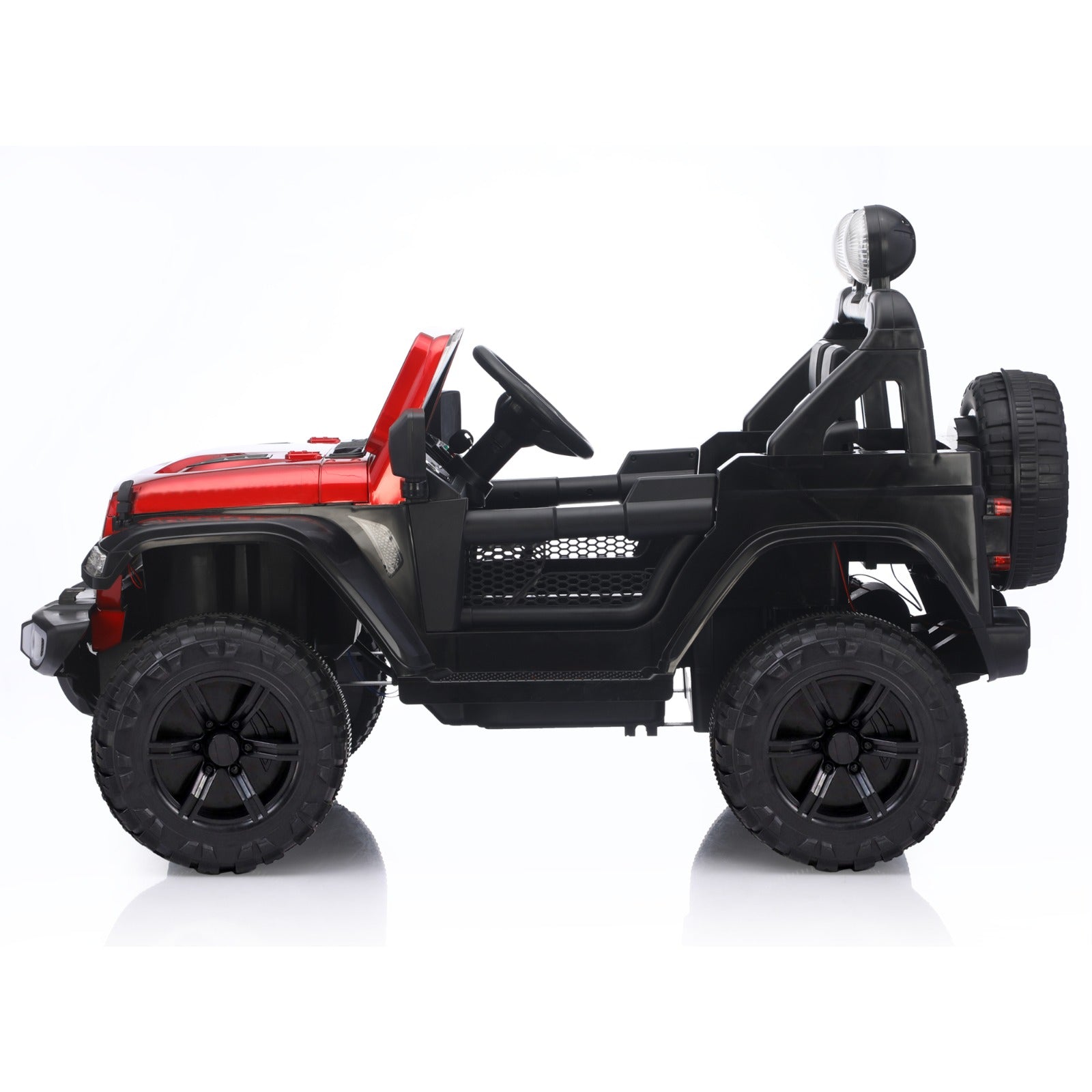 Leotoon Titan X SUV | 2B 6V/5AH | 4M 12V/16000 RPM | 2.4 GHz Remote | USB/MP3 | 2 Seater | Rocking Function | Windshield Lights | Bluetooth | BIS Certified | (Metallic Red) (3-8 Years)